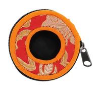 Tofficu Handmade Nepal Style Meditation Bell Storage Case with Delicate Cotton Cloth and Propitious Embroidered Patterns, Buddhist Bell Box for Temple or Spiritual Decor, 7.5cm Diameter