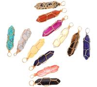 Tofficu Hexagon Decor Charms Pendant for Jewelry Making DIY Necklace Crafting Copper Wire Wrapped Natural Stone Dangling Decorations for Ladies Necklaces and Craft Projects