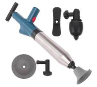 Tofficu High Pressure Toilet Plunger with Compressed Air Injection and Real-time Pressure Display, Stainless Steel and Abs Material, Effective for Toilet Drain and Floor Drain Unblocking,