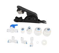 Tofficu Ice Maker Water Line Kit 9pcs Universal Connector Fittings, Fridge Water Line Installation Set for Refrigerator and Ice Machine
