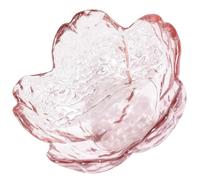 Tofficu Japanese Style Cherry Blossom Crystal Glass Nail Dish Cup with Delicate Workmanship and Pink Colour for Holding Nail Removers Liquid or Daily Life