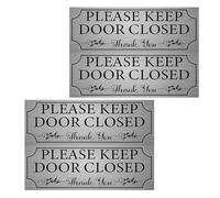 Tofficu Keep Door Closed Reminder Stickers 2 Sets Self-Adhesive Waterproof PVC Door Notice Decals for Restroom and Kitchen Facility Warning Labels