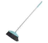 Tofficu Large Angle Broom for Floor Cleaning, Nordic Blue Plastic Indoor Home Sweeping Tool, Soft Bristle Handheld Broom for Efficient Dust and Hair Removal
