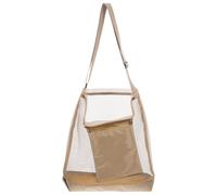 Tofficu Large Capacity Garden Harvesting Bag for Mushroom and Vegetable Picking, Khaki Reusable Mesh Foraging Pouch with Shoulder Strap, Outdoor Fruit and Berry Gathering Tote for Foraging