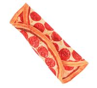 Tofficu Large Capacity Pizza Canvas Roll Pencil Case Holder with Multiple Slots for Pens Pencils Makeup Brushes Portable Storage Bag for Students Artists Teens