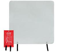 Tofficu Large Fire Blanket With Loops - 100x100cm Fireproof Emergency Blanket, Fiberglass Flame Retardant, Reusable Suppression Emergency for Kitchen Home