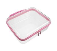 Tofficu Large Hard Shell Zipper Case with Thickened Hard Shell Design and Deep-Bottom Structure, Plastic Travel Organizer for Toiletries and Diapers, Versatile Storage with Visibility