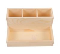 Tofficu Large Nail Art Tool Storage Box with Compartments, Wooden Manicure Tools Organizer, Nail Brush and Cotton Pad Holder for Salon and Desktop Use