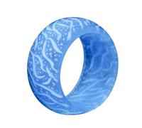 Tofficu Light Blue Night Lights Ring for Women, Glow-in-the-dark Crack Design, Size 9 Trendy Enchanted Forest Style Shining Decorative Ring