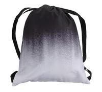 Tofficu Lightweight Black Drawstring Backpack Made of Oxford Cloth with Unique Gradient Design, Large Capacity Practical Shoulder Bag for Travel and Schooling, Suitable for Men and Women
