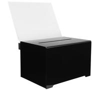 Tofficu Lockable Acrylic Donation Box with Sign Holder Suggestion Ballot Box for Fundraising and Voting Secure Public Letter Collection with Slot Transparent Design for Fair Use