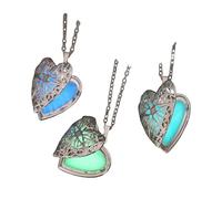 Tofficu Luminous Photo Box Pendant Diy Necklace Enamel Heart Necklace Holder Hanging Heart Pendant