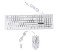 Tofficu Mechanical Typewriter Keyboard and Mouse Set with Non Conflict Design, Wear-resistant Plastic Construction, 104 Keys, for Gamers and Office or Cafe Use, USB Wired Keyboard Mouse