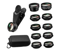 Tofficu Mobile Phone Photography Lens Set with Wide Angle and Macro Optical Durable Construction Includes Storage Bag and Clip for Detailed Shots of Flowers Jewelry Coins and Insects