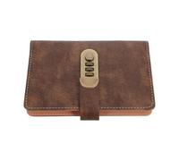 Tofficu Money Saving Challenge Cash Envelope Wallet with Password Lock, Light Brown Pu Leather Budget Planner for Secure Savings Tracking and Cash Organization