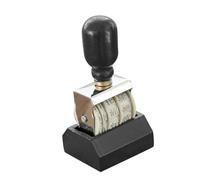 Tofficu Multi Function Date Roller Stamp with Retro Black Handle for DIY Scrapbooking and Hand Account Supply Printing Craft Stamp for Journaling and Office Use