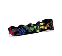 Tofficu Music-themed Self-adhesive Bulletin Board Border Sticker Cuttable Decorative Trim for Classroom Office Home Chalkboard Walls Stylish Versatile Music Notes Display
