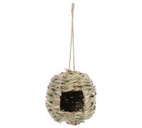 Tofficu Natural Bird Nest 3d Woven Square Opening Ball Shape Lightweight Portable Hanging Decoration for Garden and Home