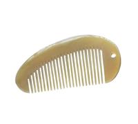 Tofficu Natural Yak Horn Fine Tooth Comb Perforating Comb A Hole Khaki Anti-static Massage Hair for Daily Hair Care