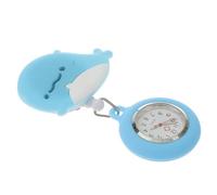 Tofficu Nurse Retractable Watch Clip-on Pocket Watch, Glow in The Dark, Silicone and Stainless Steel, Blue Cartoon Design, Larger Dial, Ergonomic Design, for Nurses and Doctors