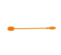 Tofficu Orange Silicone Bottle Cleaning Brush with Long Handle for Glass Bottles, Multipurpose Pacifier and Cup Cleaner, Certified Soft Bristle Brush for Feeding Supplies