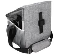 Tofficu Oxford Cloth Breathable Bike Pet Basket Carrier, Detachable Front Handle Small Folding Dog Carrier, Grey Bicycle Dog Bag for Outdoor Travel and Cycling