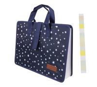 Tofficu Oxford Fabric Expanding File Folder 13-Layer A4 Document Storage Bag with Handle Star Pattern Portable Multi-Layer File Organizer for Office, School, and Travel