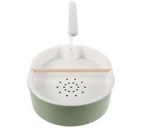 Tofficu Parrot Bird Bathtub with Adjustable 5w Water Pump Dual-row Shower Bath for Small and Medium Birds Includes Pine Wood Perch and Tubing