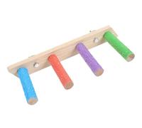 Tofficu Parrot Climbing Ladder Stand with 4-section Wood Perch, Multi-layer Budgerigar Step Ladder for Claw Grinding and Exercise, Natural Solid Wood Bird Cage Accessory for Parakeets