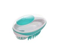 Tofficu Pet Bath Massage Brush for Dogs and Cats, Medium Size Green Soft Bristle Grooming Brush, Suitable for Small to Medium Pets and Spa Bathing