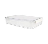 Tofficu Plastic Box Files A4 File Storage Box with Handle for Documents