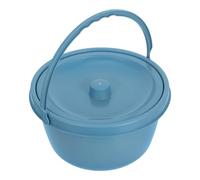 Tofficu Portable Bedside Urinal with Lid, Blue Plastic Urine Potty Bucket for Elderly and Disabled Adults, Travel Unisex Toilet Pot for Women and Men, Emergency Commode Accessory