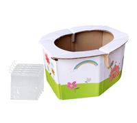 Tofficu Portable Foldable Travel Toilet Seat with Compact Design and Paper Material, Includes Plastic Bags, for Outdoor and Travel Use, Lightweight and Easy to Carry