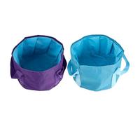 Tofficu Portable Foot Spa Tub 2Pcs Foldable Oxford Fabric Sturdy Foot Soaking Basin for Hiking Travel and Home Relaxation