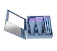 Tofficu Portable Makeup Brush Set and Compact Design with Built-in Mirror Featuring Soft Bristles for On-the-go Touch-ups and Easy Storage a Stylish Case for Travel