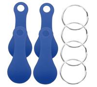 Tofficu Portable Trolley Token Key Ring Hanging Token Keyring Stainless Steel Key Chain Decoration 4Pcs Easy Attachment and Backpacks Shopping Cart Use 7.80X2.30X0.20Cm