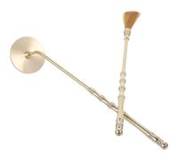 Tofficu Portable Vintage Brass Incense Tool Set 2pcs - Large Copper Ash Press and Removable Ash Brush for DIY Incense Supply, Household Fragrance Accessory for Home Meditation