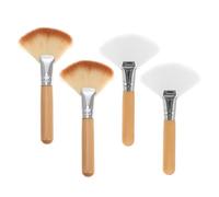 Tofficu Powder Makeup Brushes Featuring Nylon and Wood Materials 4pcs with Smooth Handle Design and Fine Texture Bristles for Amateur Makeup Enthusiasts
