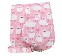 Tofficu Protective Case for Mini Instant Camera Vintage Leather Camera Bag with Detachable Strap Sheep Pattern Convenient Design for Everyday Use