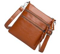 Tofficu Pu Shoulder Bag Cross Body Shoulder Bag Vintage Soft Leather Multiple Wearing Methods Brown Simple Design Stylish Generous for Shopping Random Color