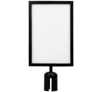 Tofficu Retractable Belt Stanchion Portrait Frame Double Sided Sign Holder Metal Vertical Sign Frame with Quick Installation for Queue Management in Airports and Public Spaces