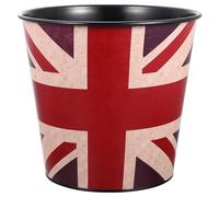 Tofficu Retro Vintage Metal Trash Can Open Top Waste Paper Bucket Decorative Storage Bin for Home Kitchen Office, 1pcs European Style Garbage Container