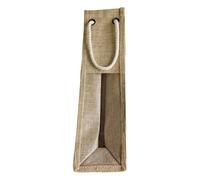 Tofficu Reusable Linen Wine Bottle Bag 37x10.5x9.5 Cm Portable Jute Wine Bottle Cover with Handle for Wedding and Packaging