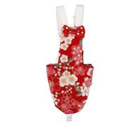Tofficu Reusable Parakeet Bird Diaper Flight Suit, Washable Bird Clothes for Small to Medium Parrots, Soft Fabric with Red Sakura Pattern, Suitable for Indoor and Outdoor Use