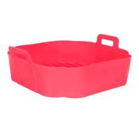Tofficu Reusable Silicone Air Fryer Liner Square Red Basket Pad High Temperature Resistant Baking Mat for Home Use Air Fryer Oven