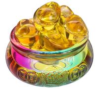 Tofficu Rock Crystal Feng Shui Wealth with Accessories, Unique Design Treasure Basin to Bring Good Fortune and Enhance Prosperity for Home and Office Decor