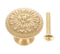 Tofficu Round Copper Cabinet Knob Decorative Drawer Pull for Wardrobe Dresser Cupboard Premium Handle with Bright Finish Compact Fits Various Furniture Styles