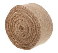 Tofficu Rustic Jute Burlap Ribbon with Wired Edges for Christmas Wrapping and Wreath Bows, Artisan Quality Khaki Ribbon with Over-Locked Edges for Versatile DIY Applications and Seasonal