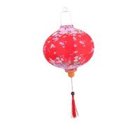 Tofficu Satin Outdoor Lantern with Tassel Traditional Red Floral Pendant Antique Style Decorative Hanging Ornament for Wedding Festival Garden Party