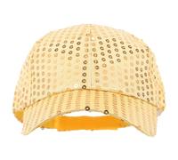 Tofficu Sequin Baseball Cap for Women Adjustable Golden Cloth Hat with Eye-catching Shiny Sequins Stand out Design for Stage Performances and Carnival